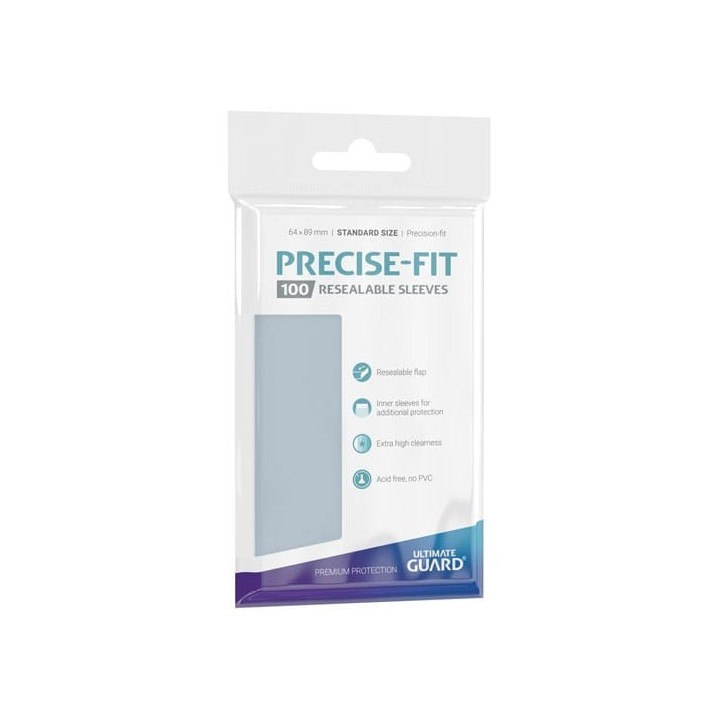 Ultimate Guard Precise-Fit Sleeves Standard Size (100) - Resealable