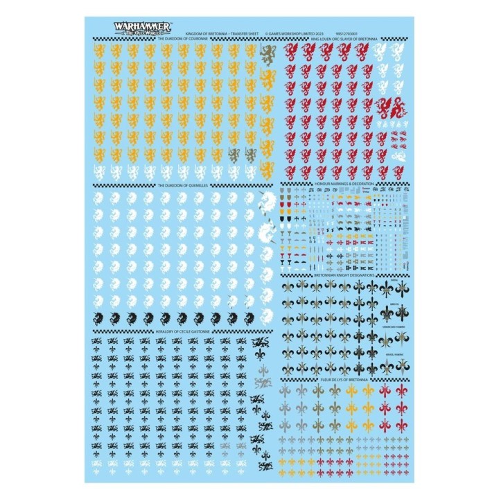 Kingdom of Bretonnia Transfer Sheet