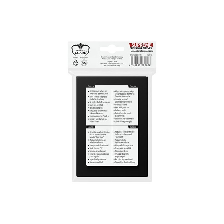 Ultimate Guard Supreme Sleeves Oversized Black (40)